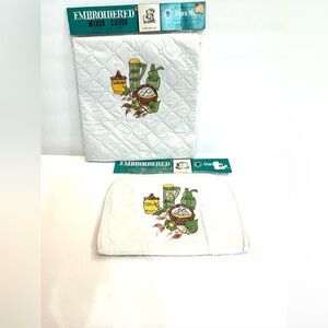 Vintage Kitchen Appliance Covers Dora May Embroidered  Toaster And Mixer NEW 70s